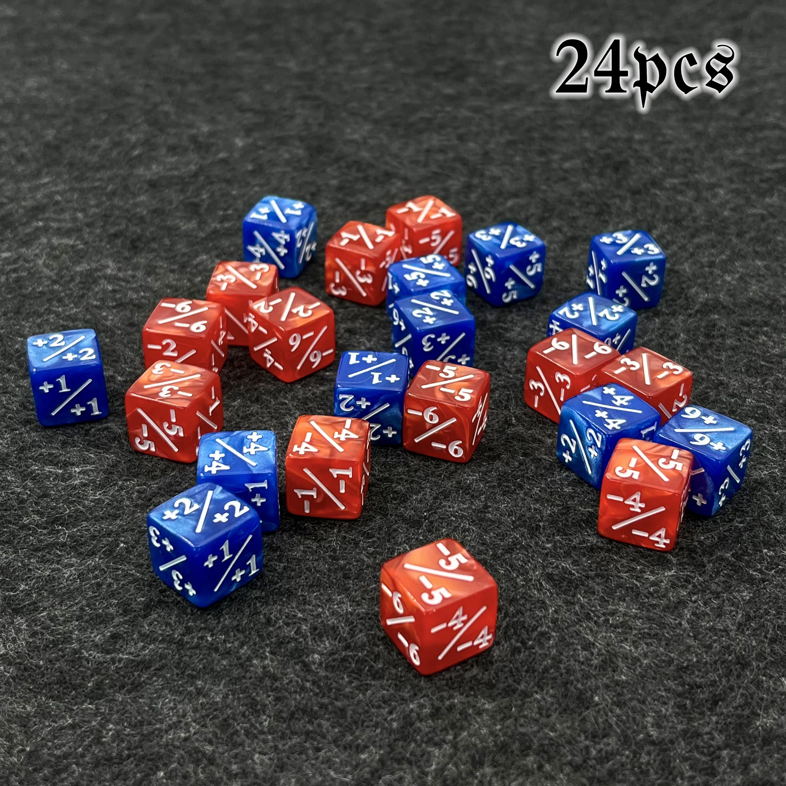 24 Buah MTG Penghitung Dadu Ajaib Penghitung Pertemuan Token Kehidupan Negatif Ditambah Satu Set Dadu untuk MTG, TCG, Aksesori Permainan Kartu