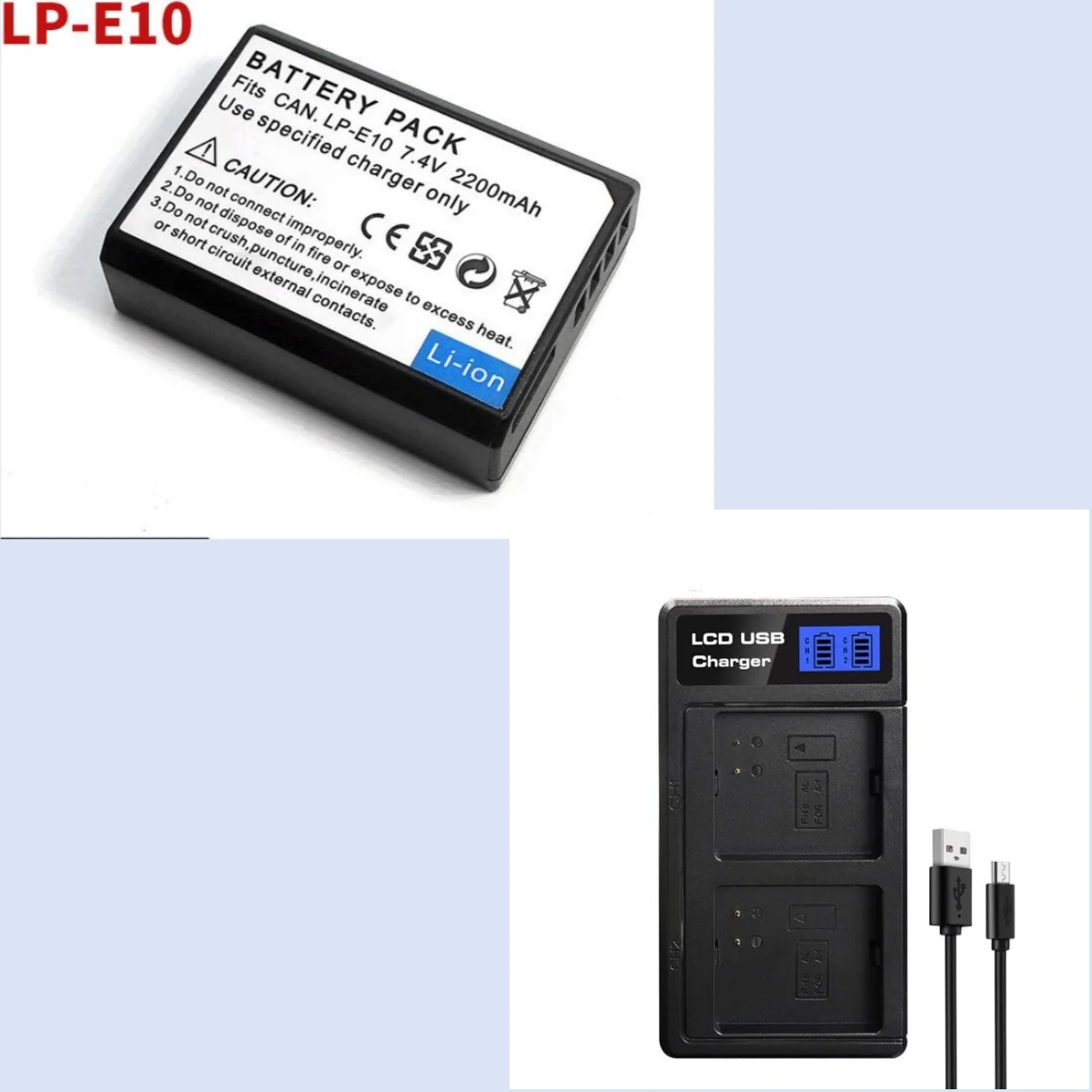 2200mAh LP-E10 LP E10 E10 Battery or Charger For Canon 1100D 1200D 1300D 1500D 3000D KISS X50 X70 X80 EOS Rebel T5 T6 T7 Camera