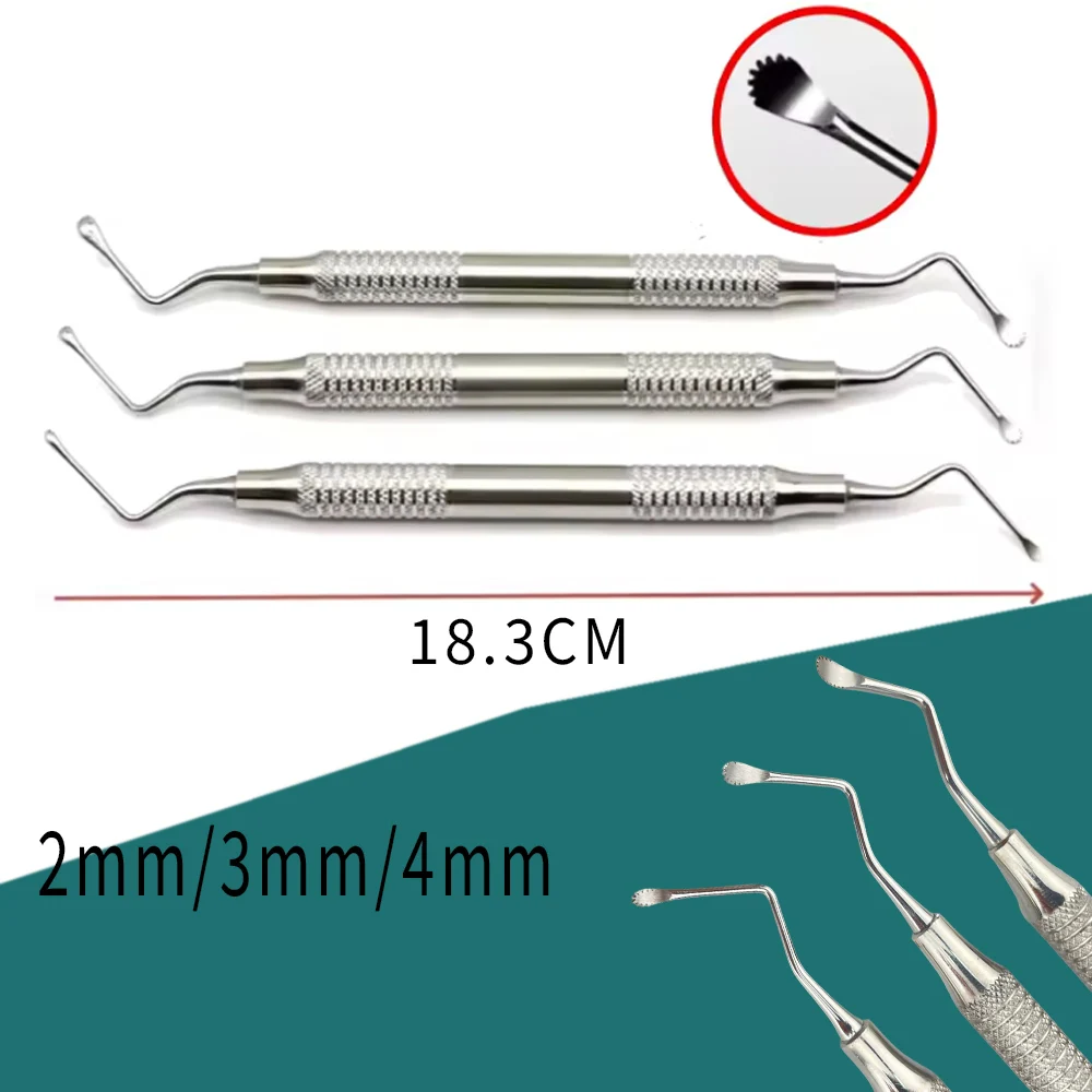 

Зубчатые стоматологические костные кюреты для чистки зубов, профессиональные двухсторонние хирургические инструменты из нержавеющей стали, набор инструментов