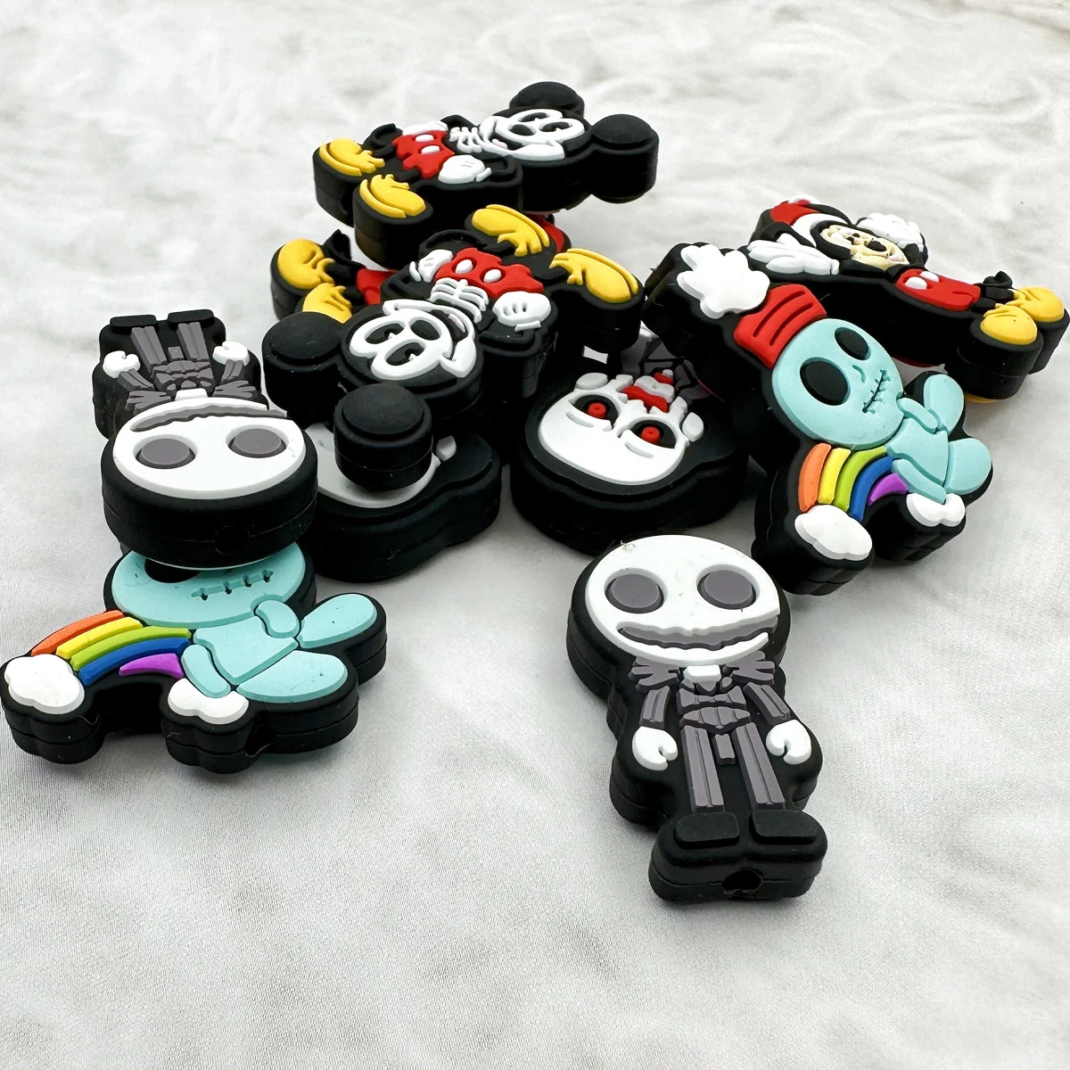 실리콘 비즈 10개 스티치 포컬 비즈 아기 DIY 스트링 펜 비즈 젖꼭지 체인 쥬얼리 액세서리 귀여운 도매 선물