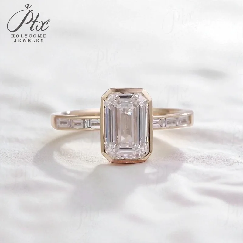 

Кольцо с бриллиантом 2 карата Изумрудная огранка D Цвет VS1 Прозрачность 10K 14K 18K Предложение серебра 925 Обручальное кольцо ​ украшения для женщин Classica Charms