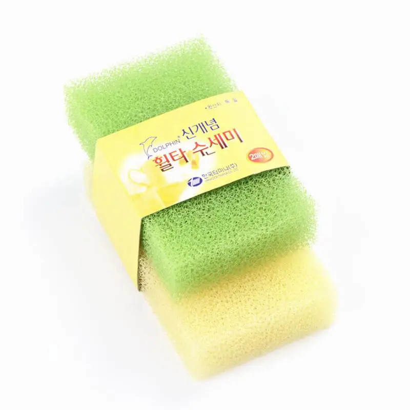 10pcs Simulation Loofah Scouring Pad Kitchen Dishwashing Sponge Cleaning Pad Sponge Paddish Scrubber Pads (Random Color)