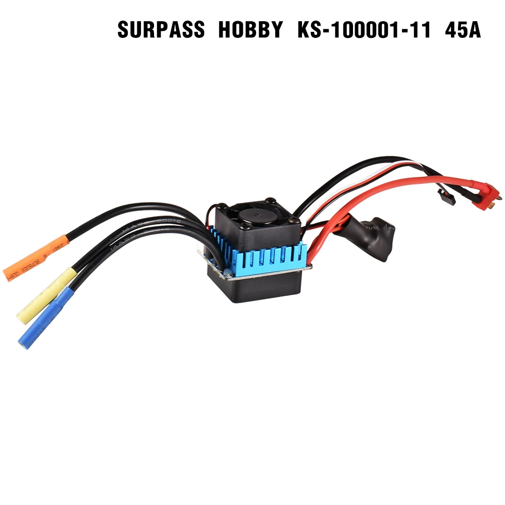 SURPASS HOBBY F540 4370KV Waterproof Brushless Motor with 45A ESC Speed Controller Combo for 1/14 Traxxas Tamiya Axial RC Car