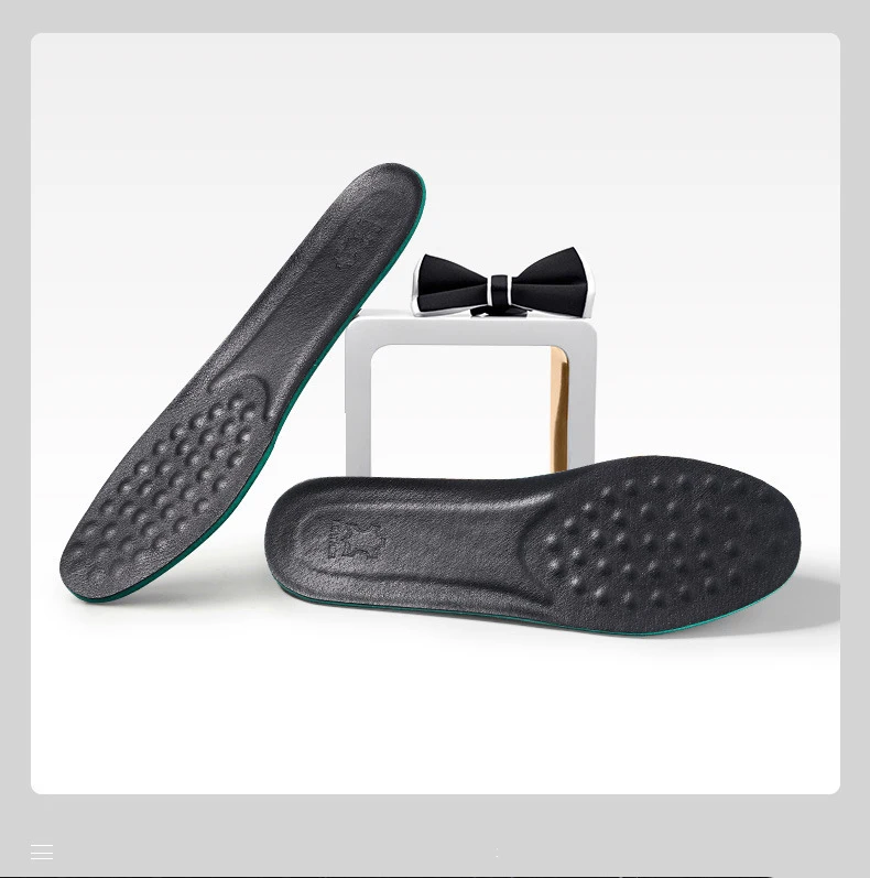 1 Paar/2 Paar Leder-Sport-Einlegesohlen für Herren, atmungsaktive Massage-Einlegesohlen, stoßdämpfende Schuhsohle, weiche und bequeme Schuhpolster – Detail 3