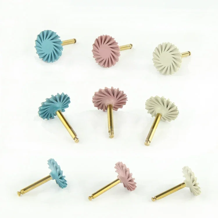 6pcs/Set Dental Composite Ceramics Zirconia Polisher Kit CP6001 CP6011 RA Shank Kit 14mm Wheel Spiral Flex Brush Burs Tools