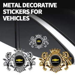 1/2Pcs Car Metal Body Side Trunk Lion Crown Sticker Emblem Decoration Sticker For Chevrolet Cruze Captiva Trax Malibu Tahoe Aveo