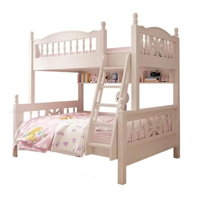 Modern Bunk Beauty Children Beds Decoration Creative Lovely White Children Beds