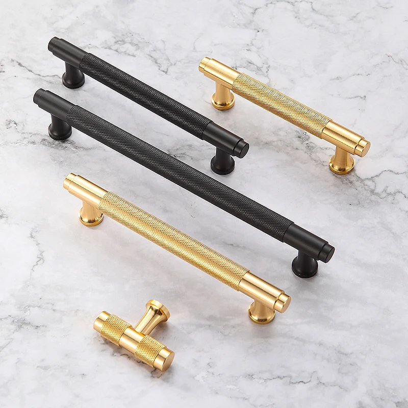 Long Bar Furniture Handles Drawer Knob Knurling Gold Black Wardrobe Handles For Kitchen Cabinet Door Closet Cupboard Pulls