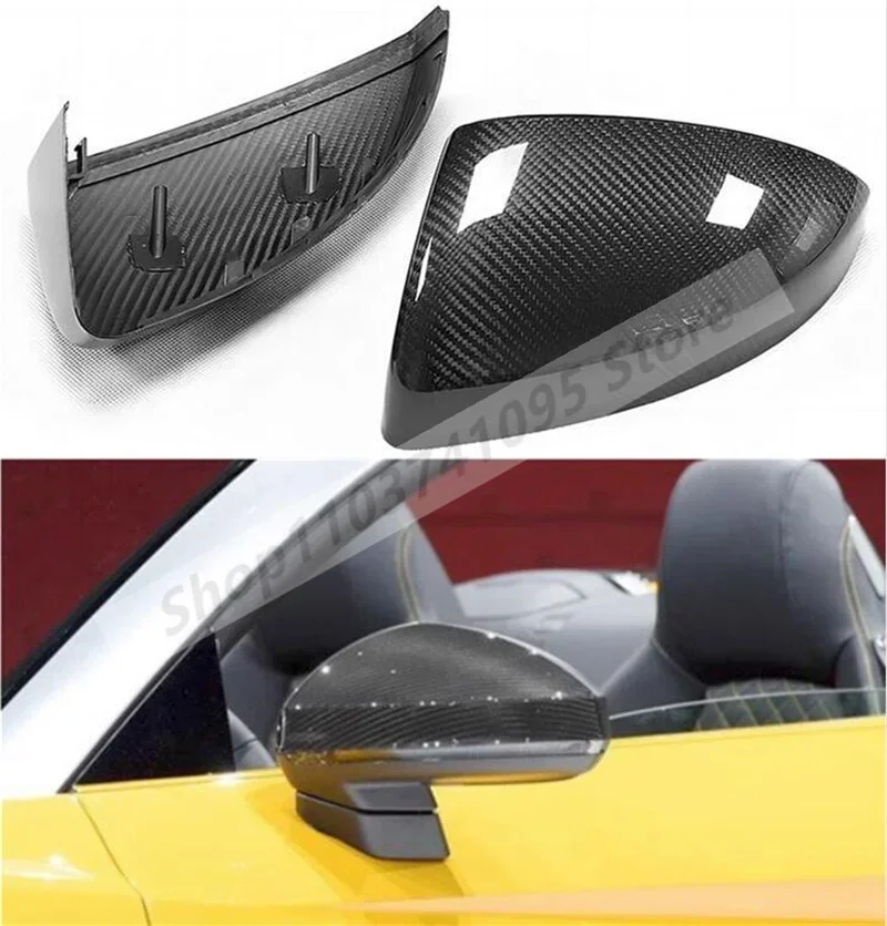 Real Dry Forged Carbon Fiber Replacement Side Door Mirror Cover For Audi TT TTS TTRS MK3 2015-2020