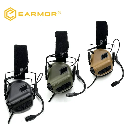 Imagen 2 del producto EARMOR Auriculares para casco M32 SE Orejeras de tiro con adaptador para casco M16A, compatibles con cascos FAST Cascos Wendy M-LOK ARC