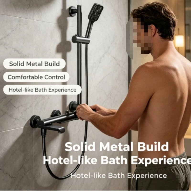 Luxury Rainfall Shower Set With Handheld Sprayer And Temperature Control For Master Bath Spa Experience