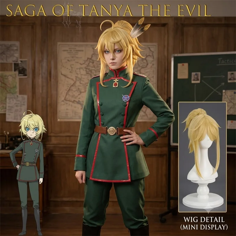 The Saga of Tanya the Evil Anime Cosplay Kostüm Tanya von Degurechaff Militäruniform Cos Outfit für Convention Halloween Cosplay