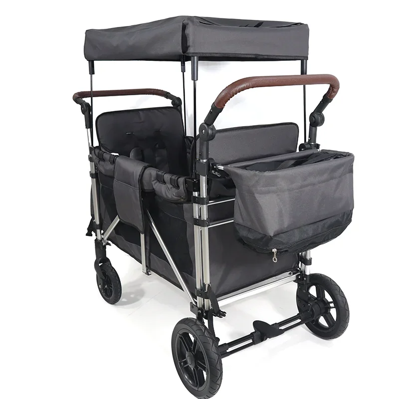 All-Terrain Double Stroller Wagon Multi-Function Push 2 Passenger Double Folding Stroller