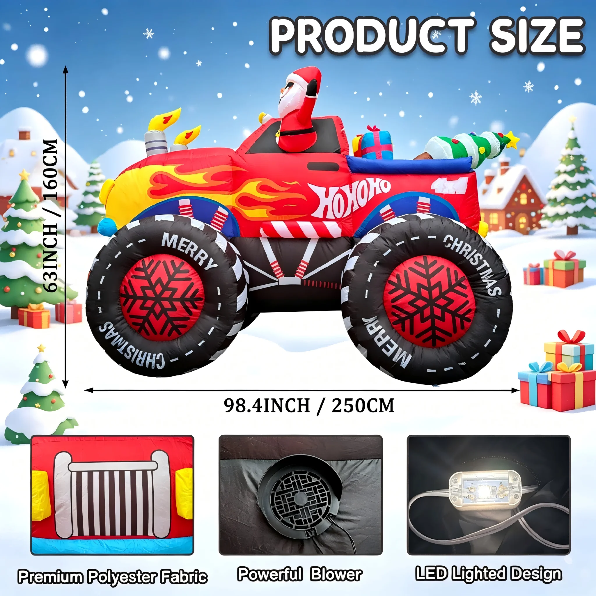 8 Fuß großer aufblasbarer Mons – Christmas Lights Outdoor Bewertung und Preis