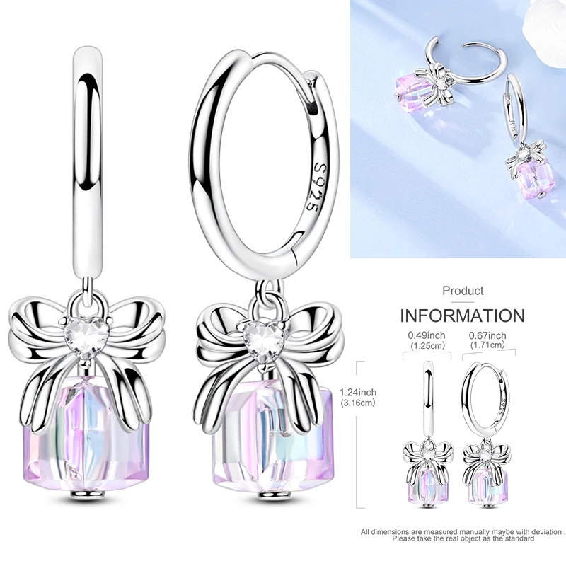 925 Sterling Silber Bunte Creolen Ohrringe mit Erdbeere, Libelle, Sonnenblume, Krabbe, Mantarochen und Lebensbaum als Geburtstagsgeschenk für Frauen – Detail 20