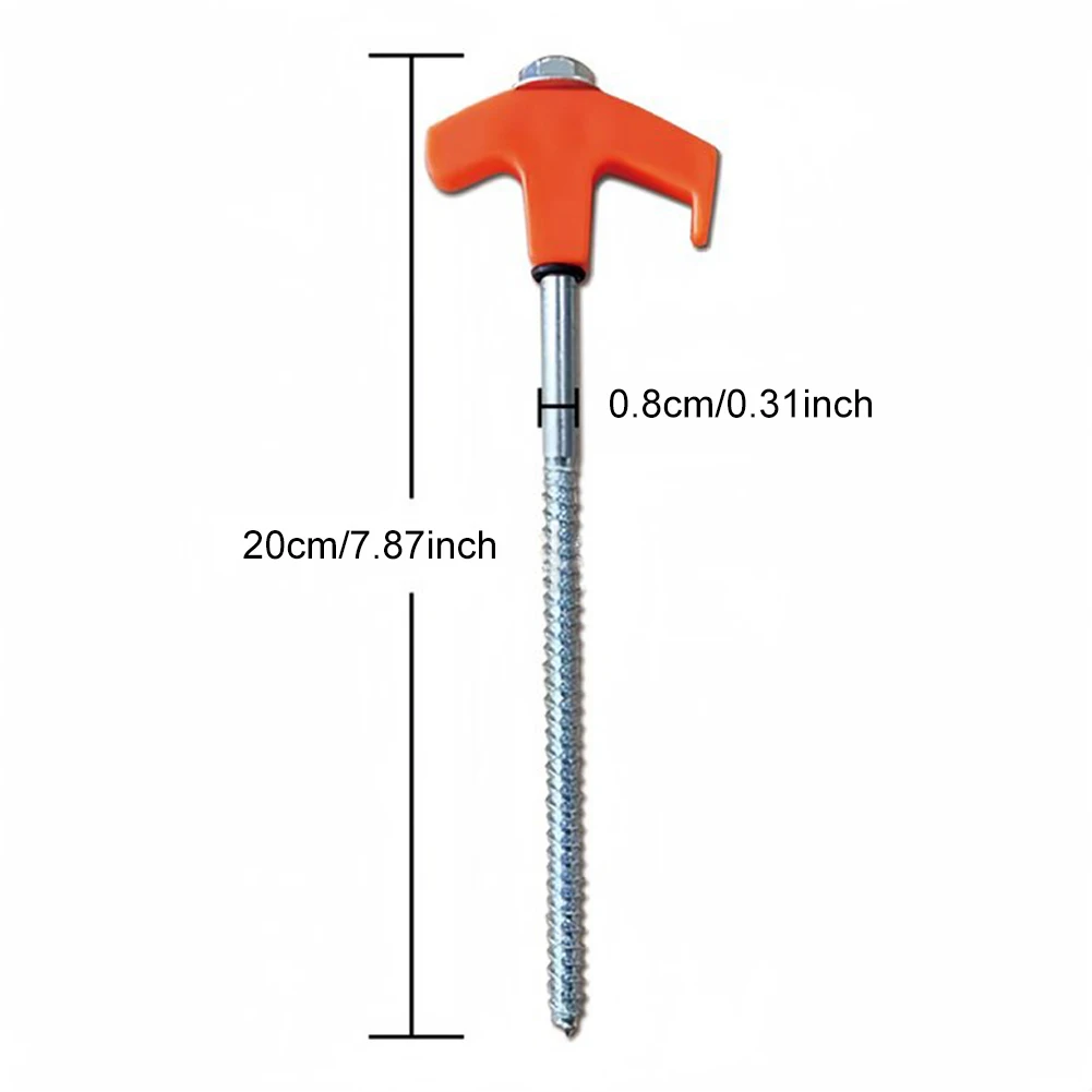 4/8pcs Outdoor Tent Nail 20/25cm Screw Anchor Stakes Pegs Screw In Tent Pegs Ground Nails M8 Carbon Steel Camping Trip Tent Peg