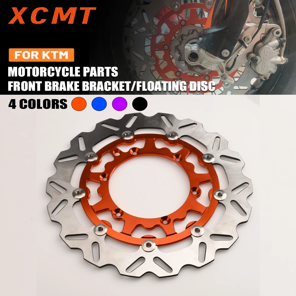

Motorcycle For KTM 125-500 XC XCF XCW SX SXF EXC EXCF TPI 1994-2023 320MM Front Brake Discs Rotors Brake Caliper Adaptor Bracket