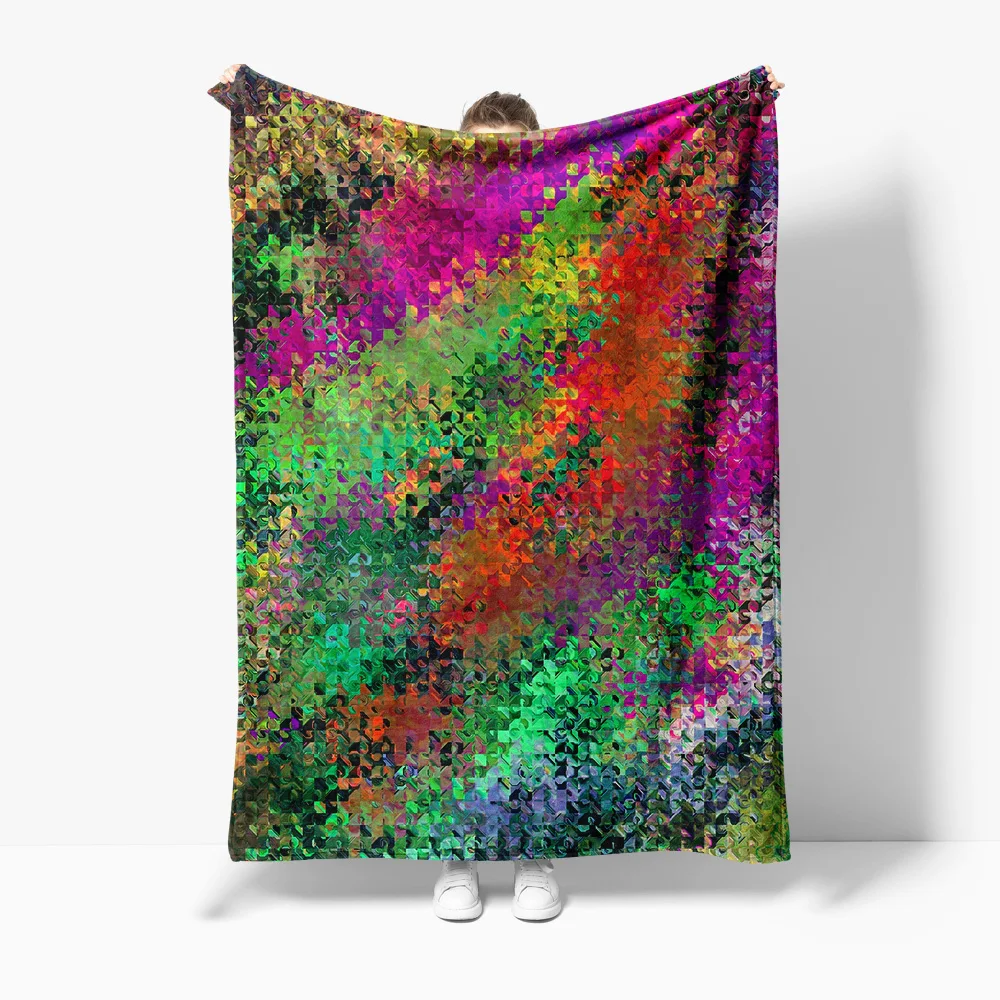 

Colorful Abstract Pattern Blanket Soft Fleece Throw Blanket for Sofa Bed Decorative Warm Cozy Gift
