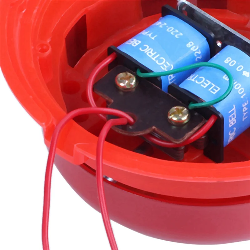 A99E-3X AC 220V 100Mm 4 Polegadas de Diâmetro Escolas Alarme de Incêndio Forma Redonda Sino Elétrico Vermelho