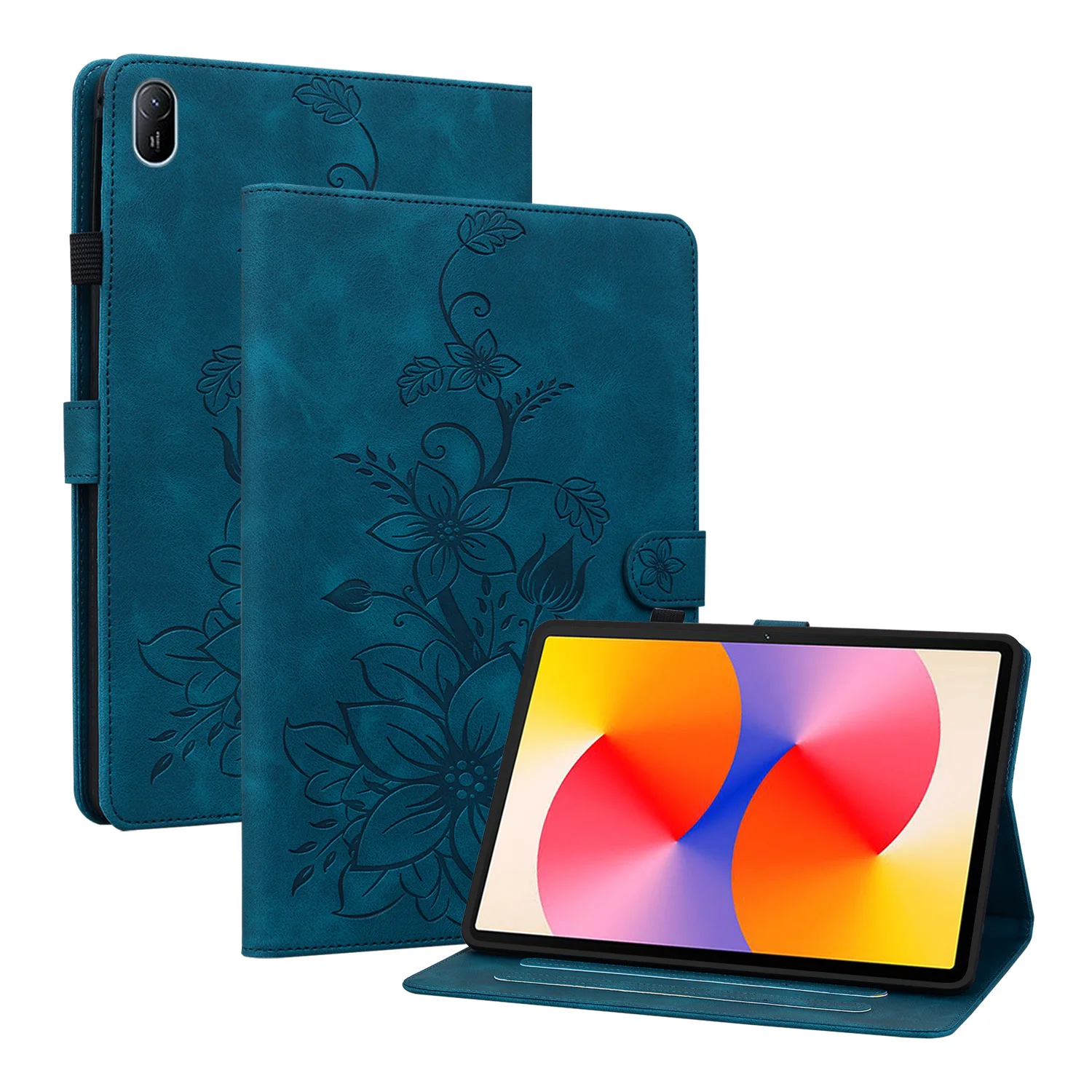 

Чехол из искусственной кожи с тиснением для Huawei MatePad SE 11 2024, модель AGS6-W00, задняя крышка-подставка из ТПУ с слотом для карт, противоударный роскошный чехол