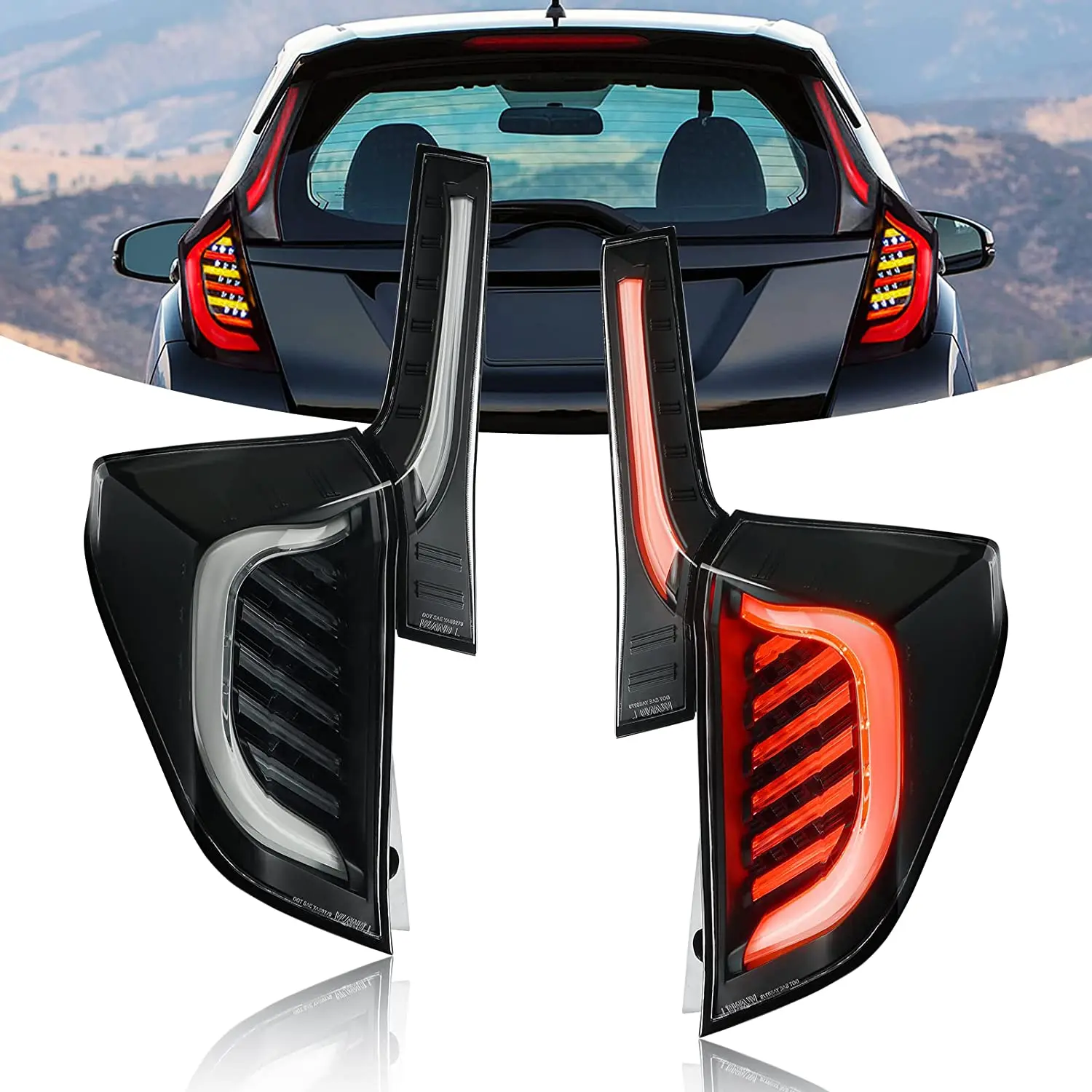 

LED Tail light Assembly for Honda Fit/Jazz 2014-2019 (2019 3rd Generation GK5) Sequential Turn Signal Reverse Light