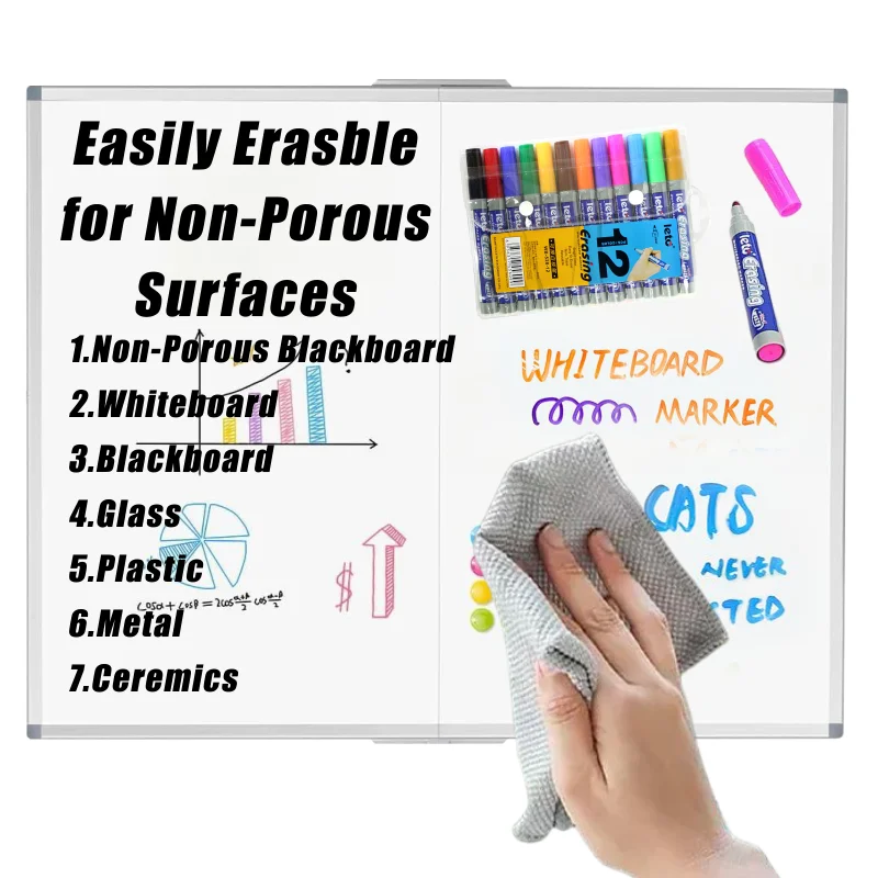 8COLORS/12COLORS  Dry Erase Markers, Quick drying ink/Easy to erase,Suitable for office use,school supplies,household items.