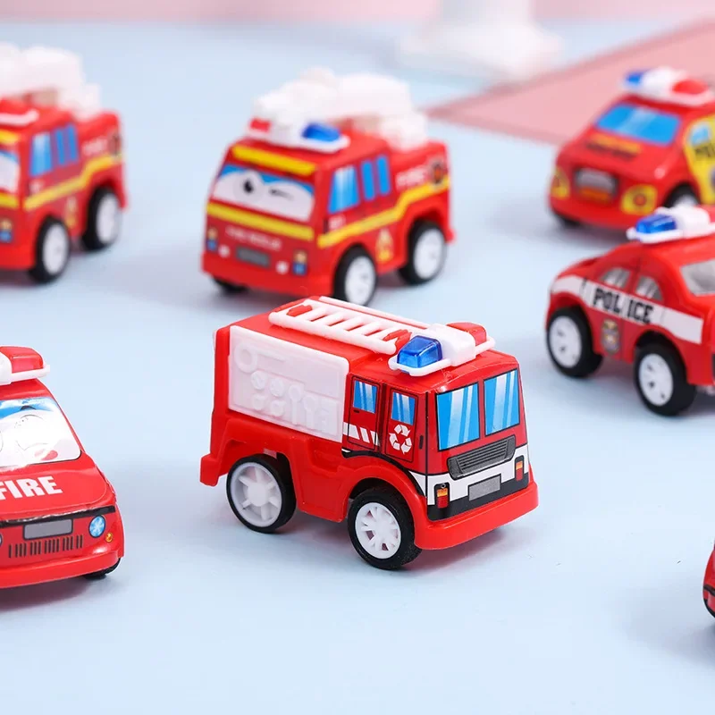 3 Pcs Children Simulation Fire Truck Toys Creative Mini Pull Back Car Fire Truck Desktop Ornaments Model Kids Boys Birthday Gift