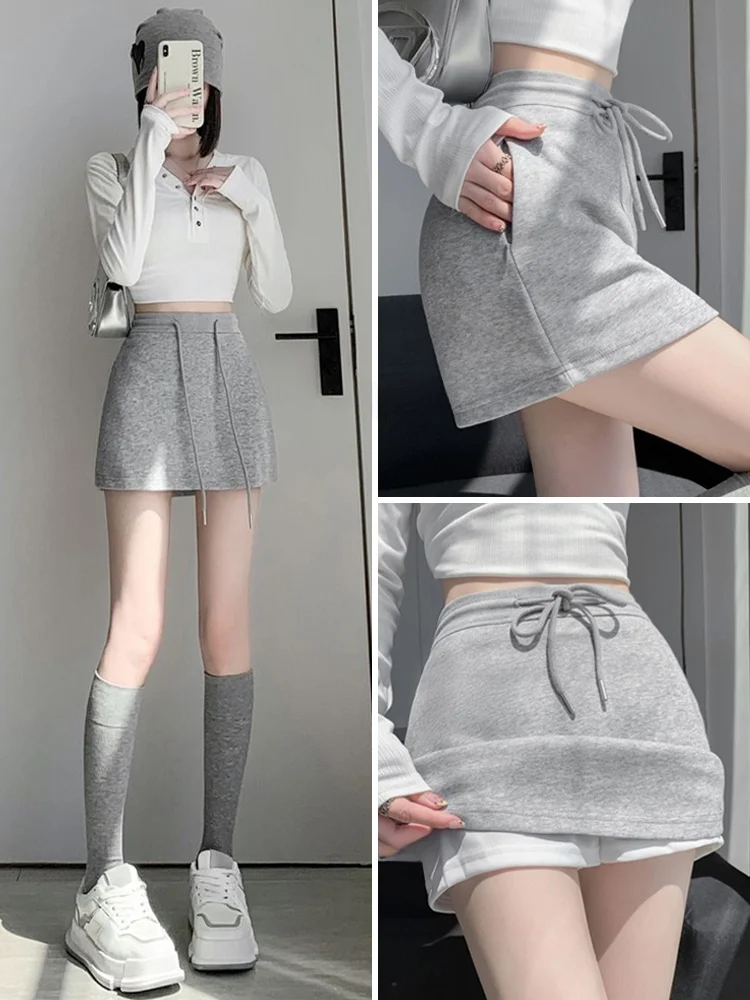 

ey Sports High Waist A-Line Skirt for Women Summer Tennis Yoga Casual Sweatirt ort Skirts Polyester Cotton Blend