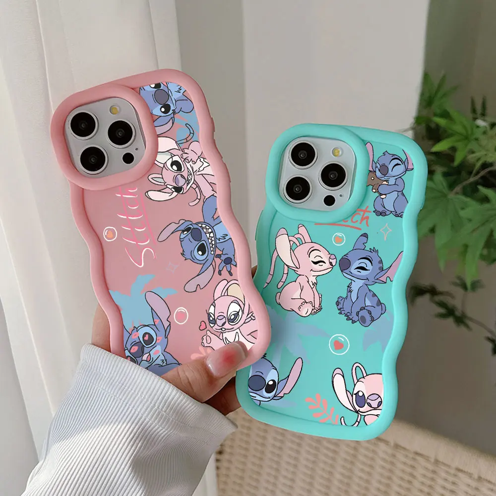 Casing ponsel kartun Disney Stitch, penutup belakang TPU lembut warna permen untuk OPPO Reno 2 4 5 6 6Z 7 7Z 8 8T 10 11 11F 12 Pro 4G 5G