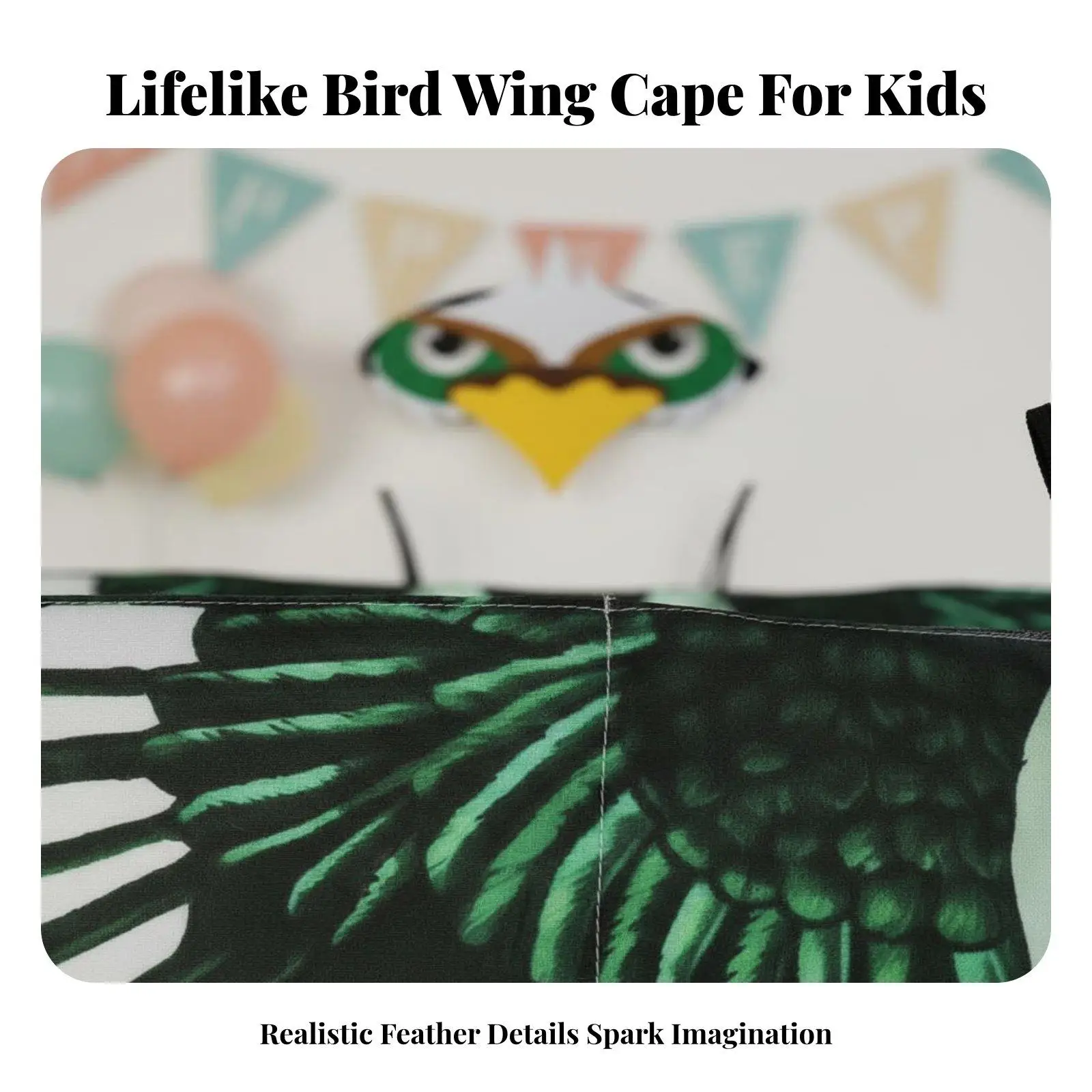 Majestic Bird Wing Cape for Kids with Matching Mask Imaginative Play Costume Set