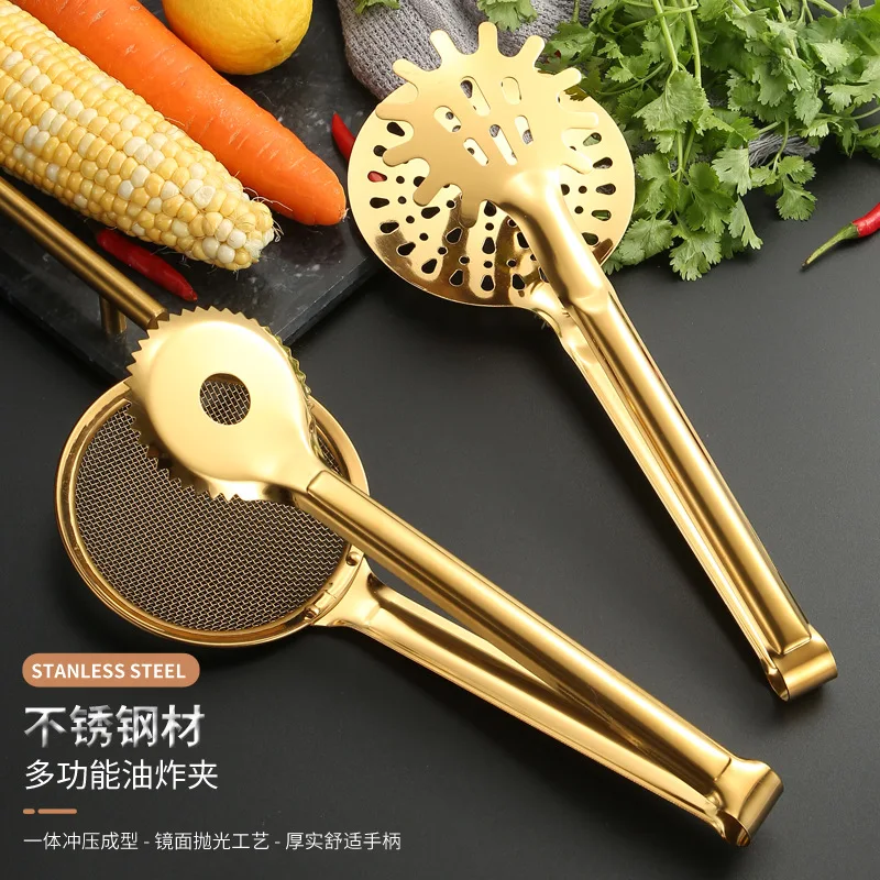 

1Set Multi-functional Stainless Steel Food Filter Oil Drain Bear Paw Clip Grilled Meat Steak Kitchen Cooking Frying Deep Clip