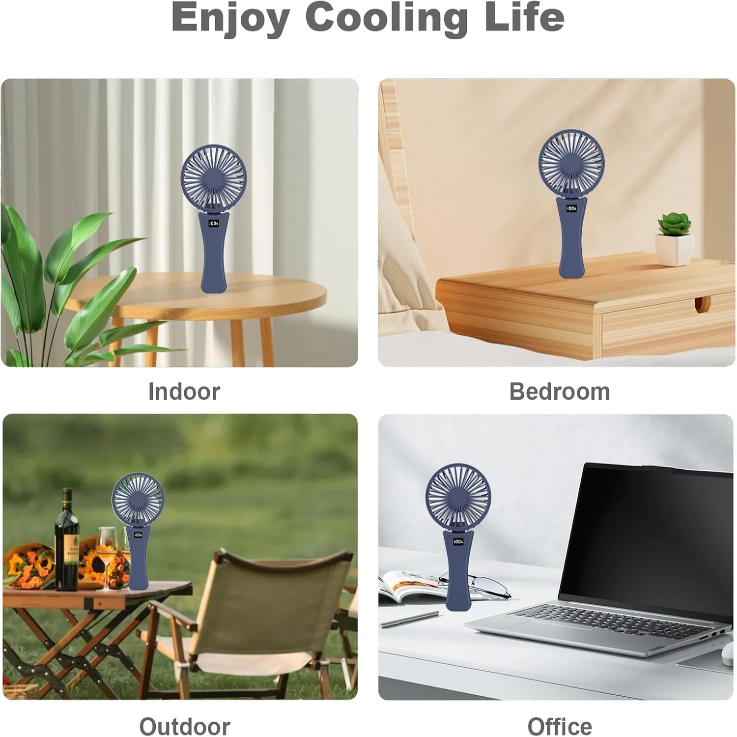 Mini Portable Fan, Powerful  Fan, 2.5Hrs Working Time,  Speeds Strong Wind, 90° Ajustable Fan for Indoor Outdoor