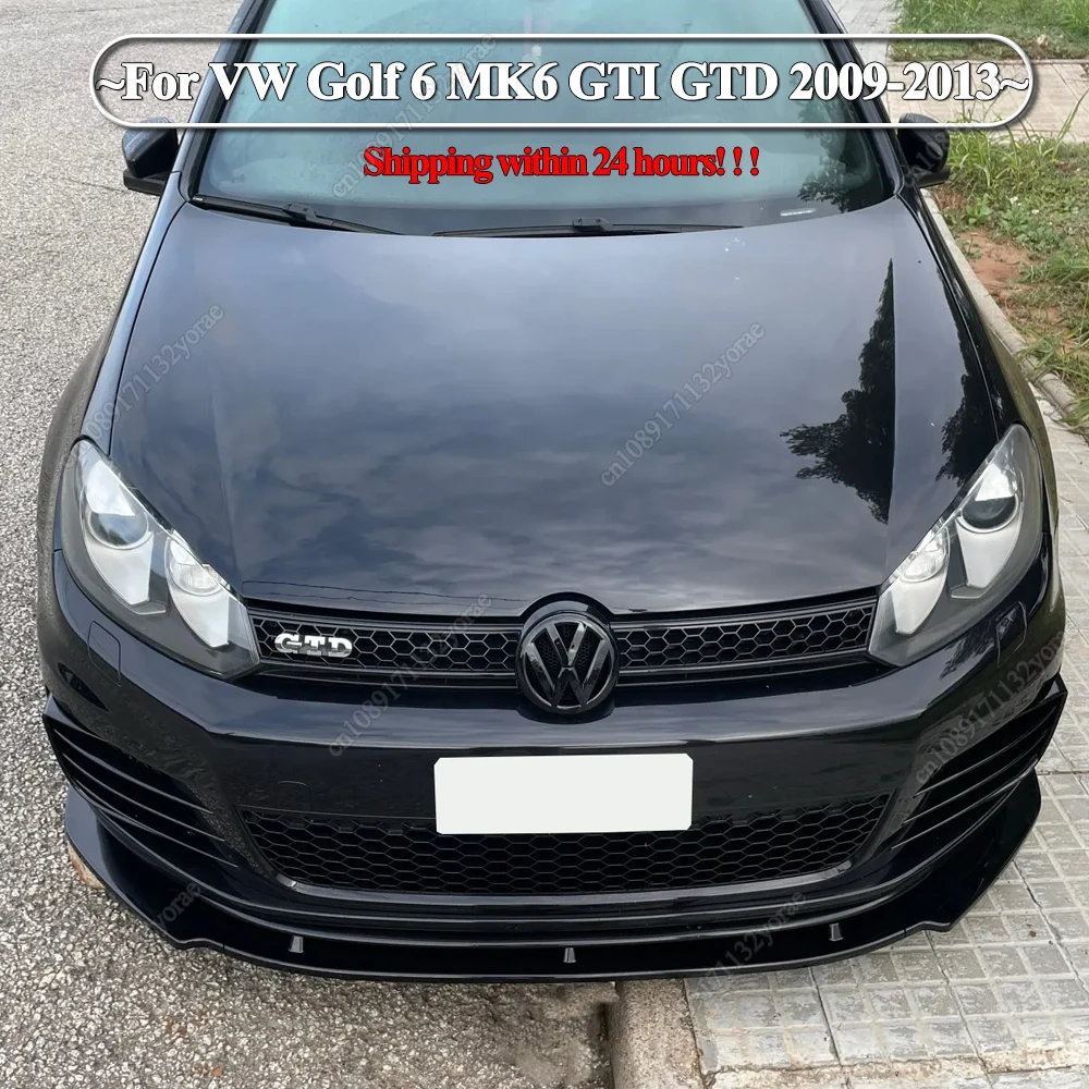 

For VW Golf 6 MK6 GTI GTD 2009-2013 Front Bumper Lip Spoiler Splitter Diffuser Cover Deflector Canard Spoiler Body Kits Tuning