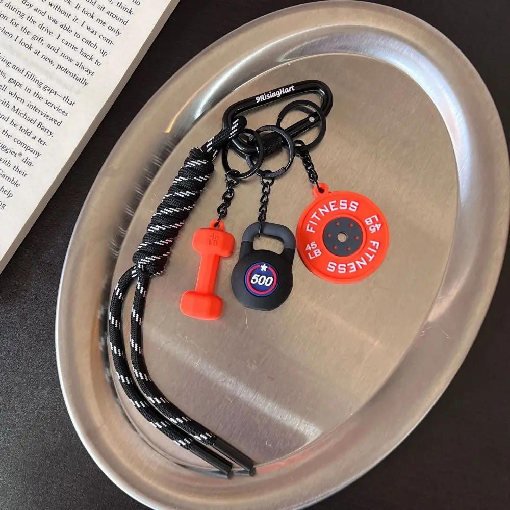 

Mini Barbell Plates Keychain Kettlebells with D-shaped Buckle Simulation Dumbbells Keyring Water Cups Creative