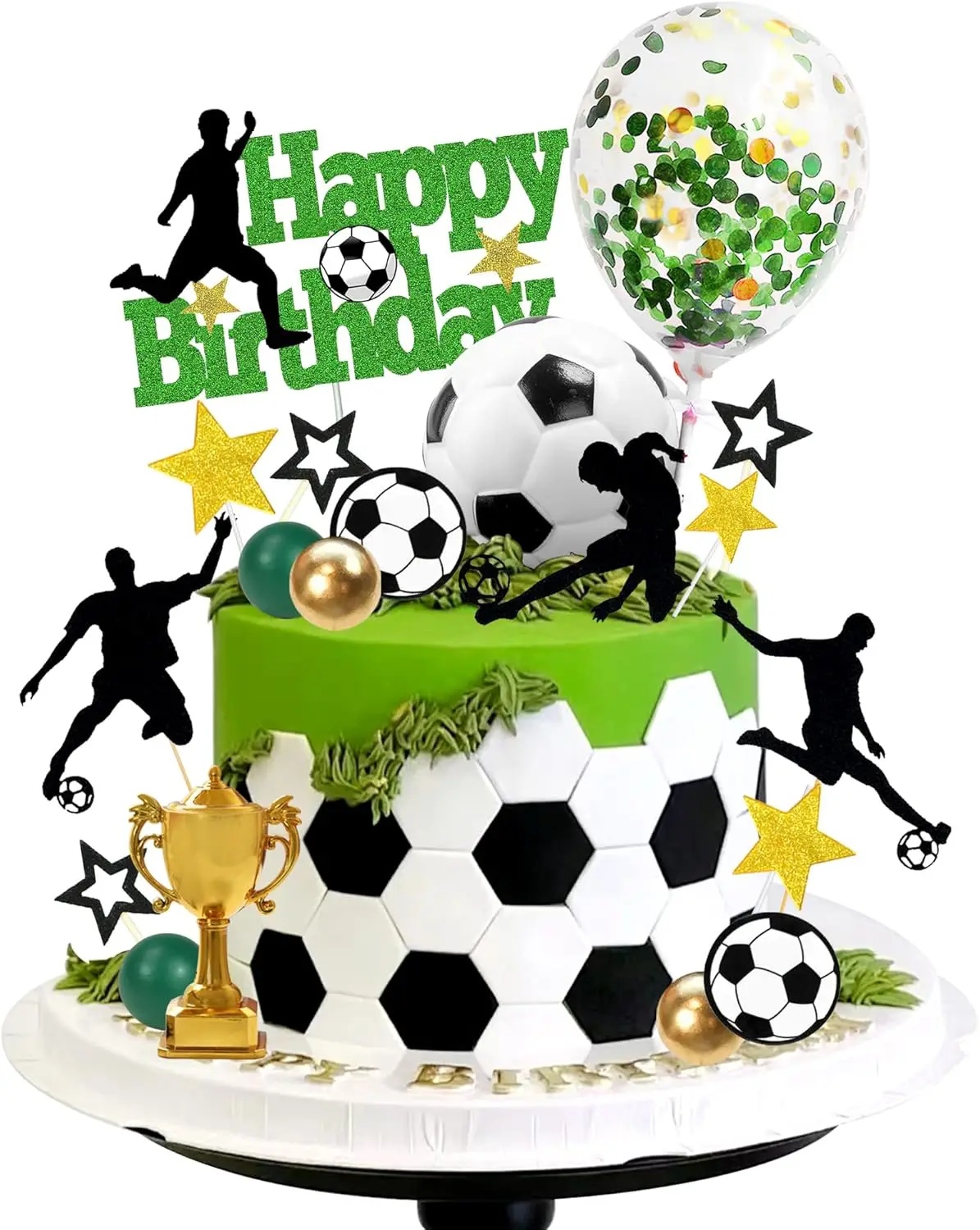 28-teiliger Fußball-Kuchenaufsatz, Fußballspieler, Kuchendekorationen für Fußball, Geburtstag, Party, Sport, Partyzubehör – Detail 7