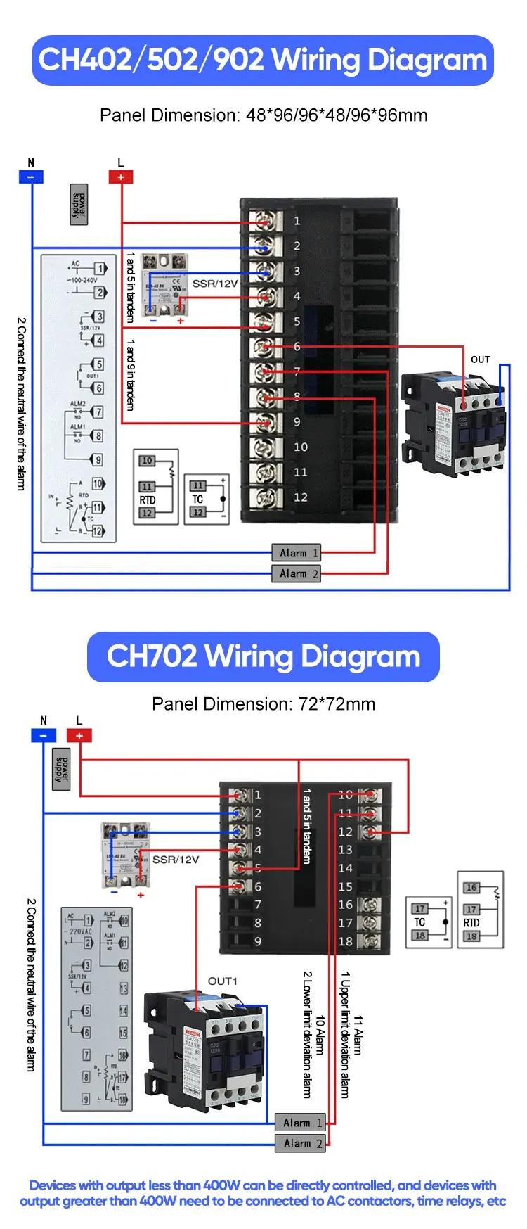 CH102 Digitaler Temperaturregler CH702 LED-Anzeige Kunststoffmaterial Industrieausrüstung OEM ODM Unterstützt – Detail 6