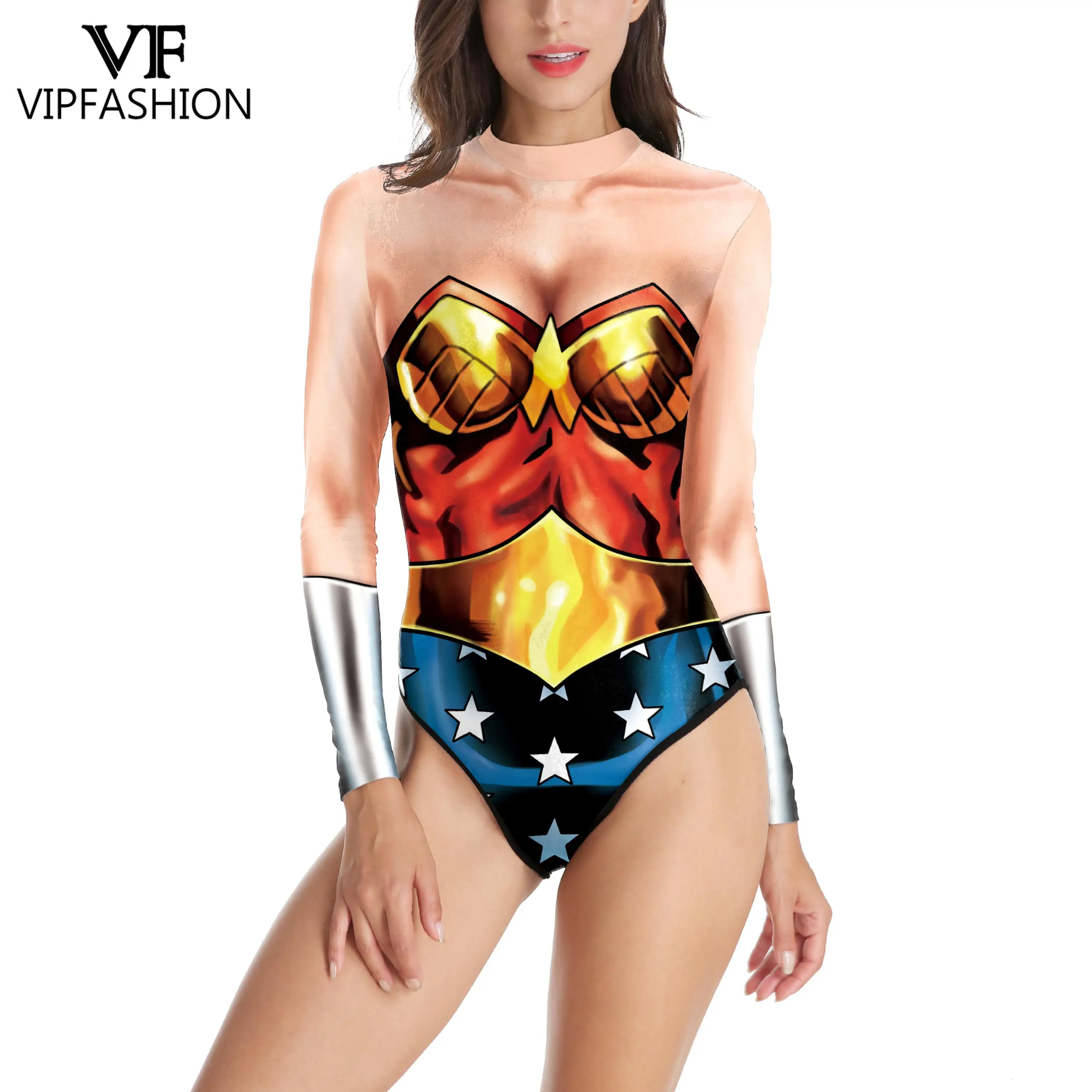 VIP FASHION Women Sexy body Lady Summer Swimwear Party Show Costume Cosplay Movie Printed Costume da bagno Holiday Clothes Outfit