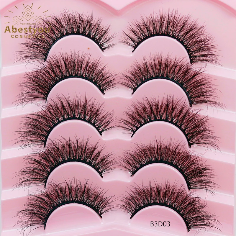 

Abestyou Private Label 8-17mm Lashes Mink Fluffy Eyelashes Extension 5 Pairs Beauty Products Wholesale Items For Resale In Bulk