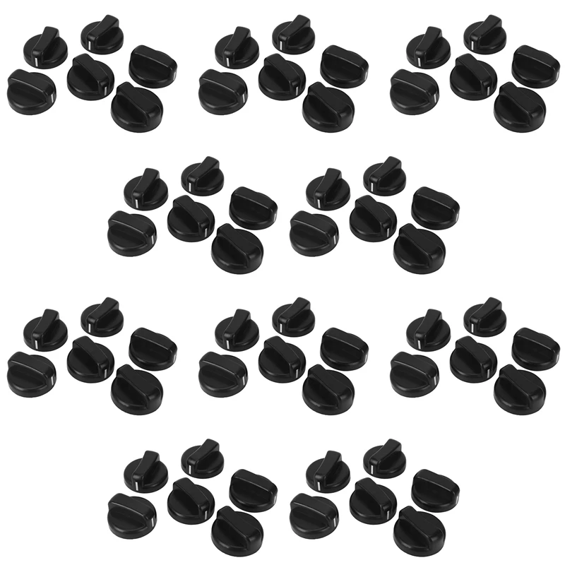 

60 PCS Kitchen Black Plastic Gas Stove Cooker Control Knobs