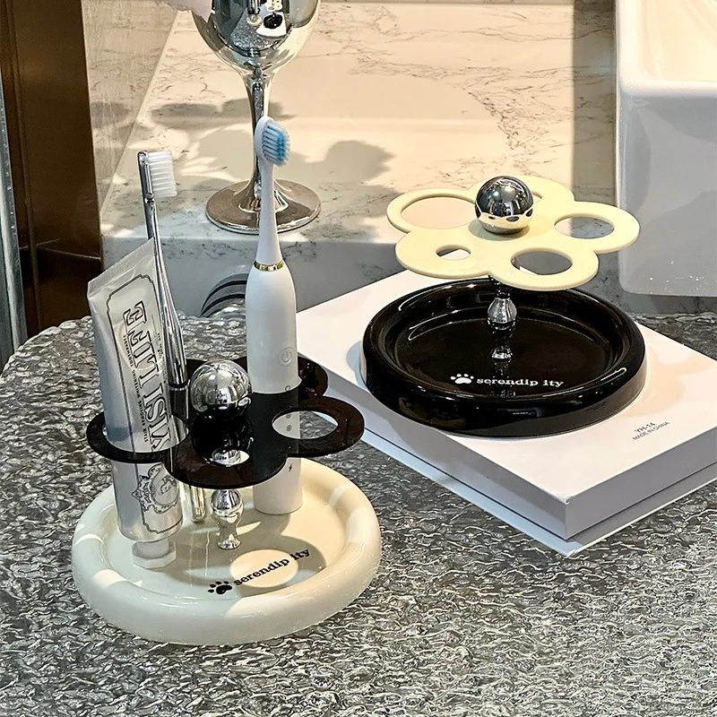 Creative Wer Ceramic Placement Manual Toothbrush Base Makeup Brush Storage Shelf Instagram Holder