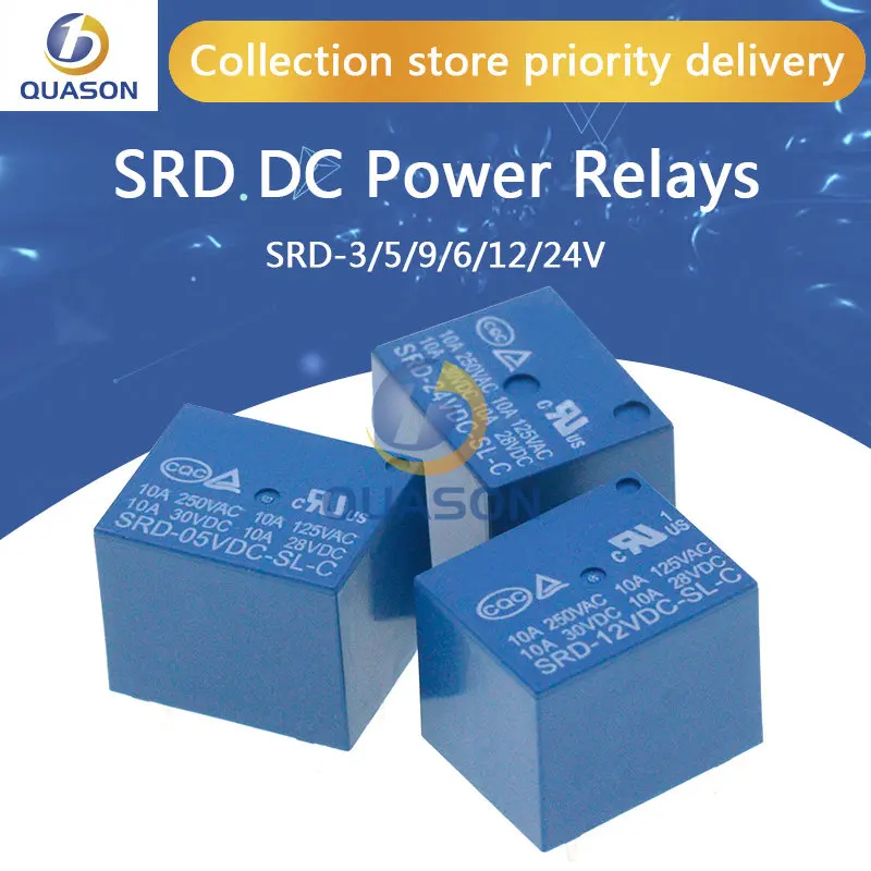 Relays SRD-03VDC-SL-C SRD-05VDC-SL-C SRD-06VDC-SL-C SRD-09VDC-SL-C SRD-12VDC-SL-C 3V 5V 6V 9V 12V 24V 48V 10A 250VAC 5PIN