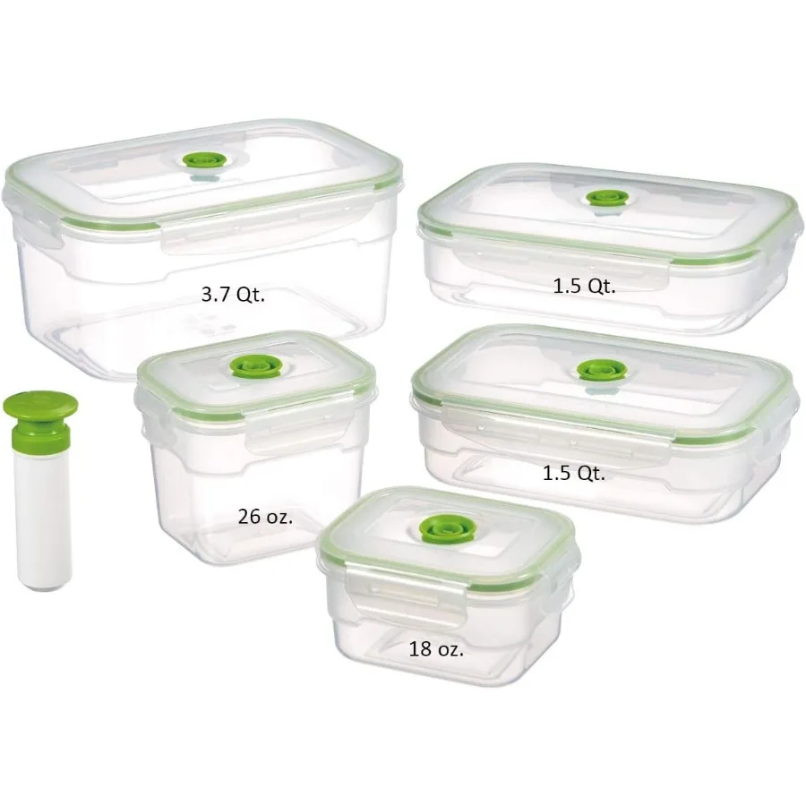 

11 piece Vacuum Seal Food Storage Containers with Vacuum Pump Airtight and Leak Proof Vacuum Sealed Food Storage Containers Mea