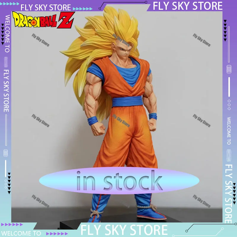

35cm Dragon Ball Z Super Saiyan 3 Kakarot Standing Model Anime Figure Son Goku Collectible Model Figurine Gk Action Toys Gifts