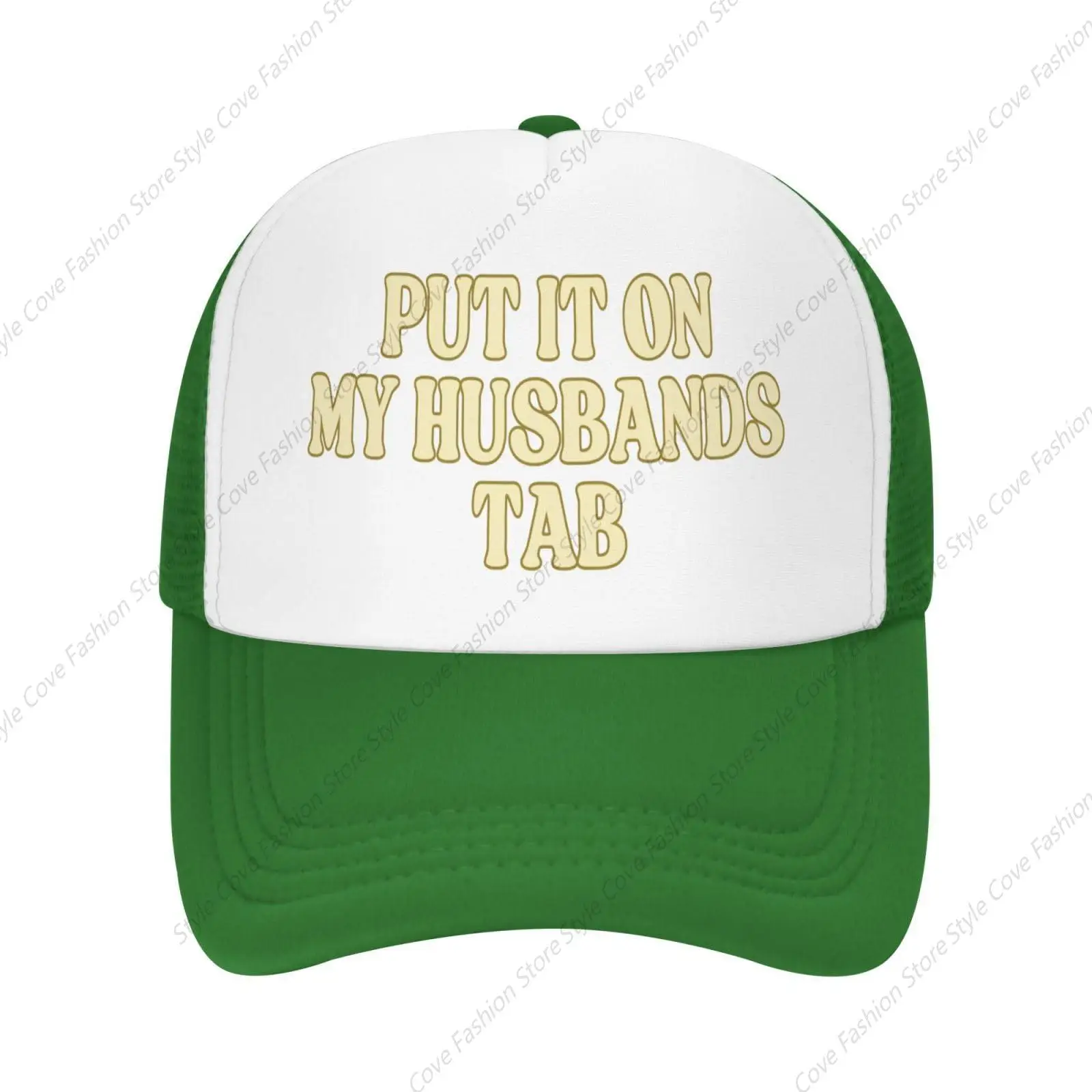 Put It On My Husbands Tab Trucker Hat Father's Day Valentine's Day Mesh Hat Regulowana czapka z siatką dla dorosłych Mężczyźni Kobiety Czapka z daszkiem