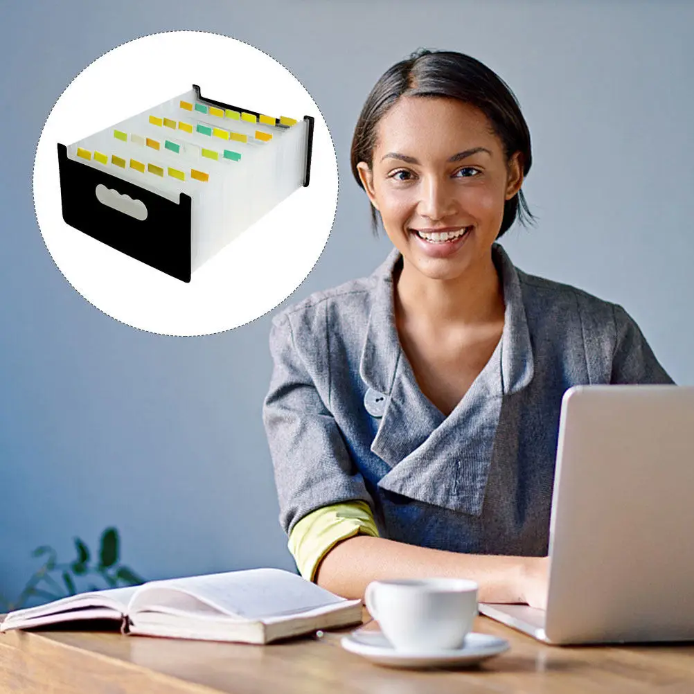 Portable A6 Mini Accordion File Folder Plastic Expanding Document Organizer Office Folder Bag Small Document Holder Multi-Layer