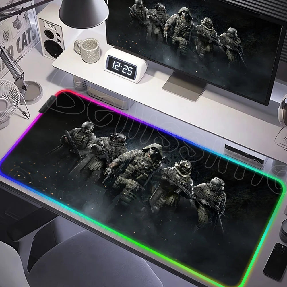 RGB Mousepad C-Call of Dutys Mouse Pad Gaming Accessories Gamer Deskmat Extended Desktop Game Mat Large Office Carpet Mause mat