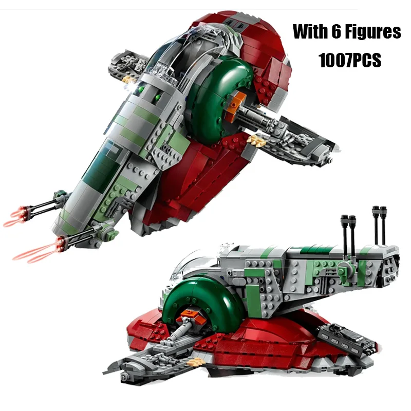 1007PCS 20th Anniversary Edition Slave I Raumschiff Bausteine 6 Figuren Bau Ziegel Spielzeug