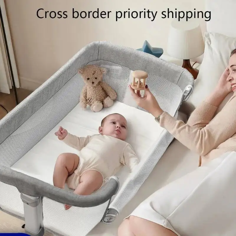 

Детская кроватка, многофункциональная качающаяся кроватка для новорожденных, большая мобильная портативная колыбель, складная кровать для малышей, мебель для дома