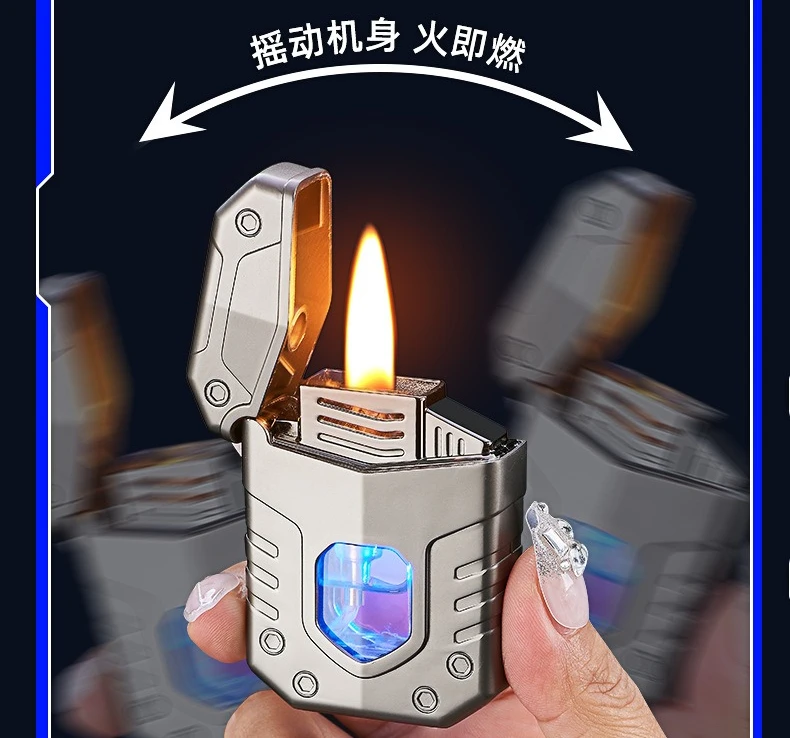 

New Mech Voice Controlled Lighter Cool Creative Alloy Body Gift Trend for Boyfriend Cigarette Accessories