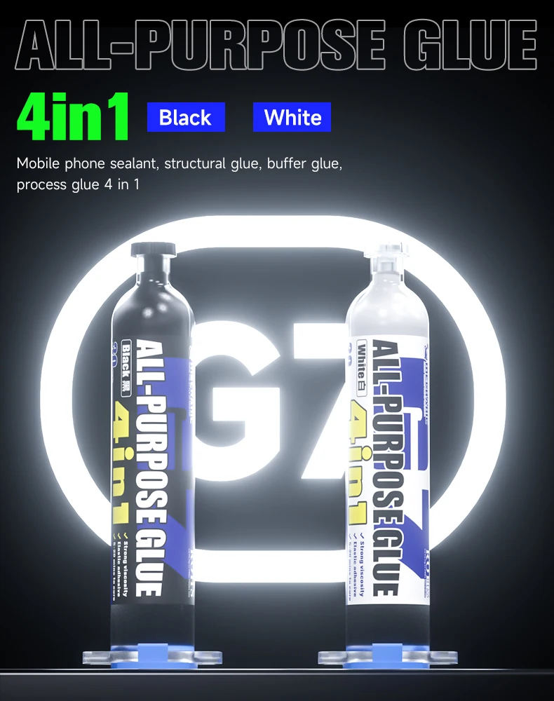 MECHANIC G7 All-Purpose Glue 30cc 10Pcs Head Mobile Phone Frame Caulking Glue Structure Adhesive Phone Edge Screen Black White